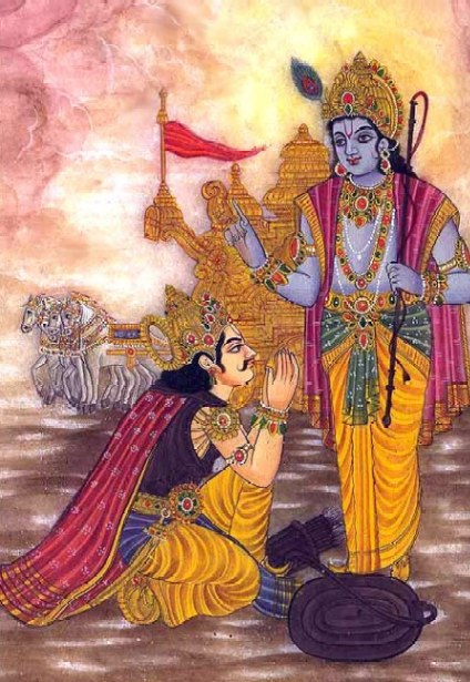 Hindu_Deities_Krishna_instructing_kneeli